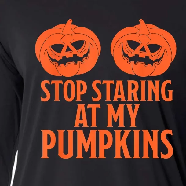 Stop Staring At My Pumpkins Halloween 2024 Cooling Performance Long Sleeve Crew