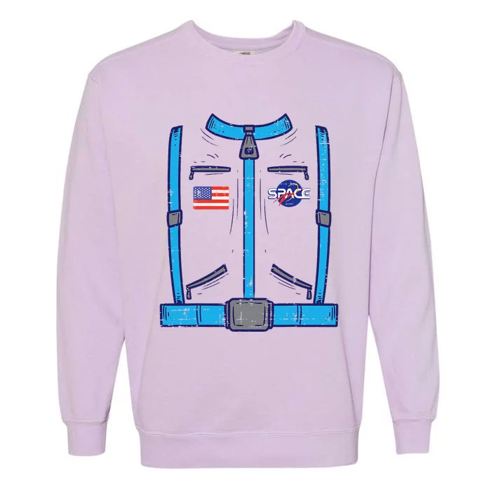 Space Suit Astronaut Cosmos Halloween Costume Funny Garment-Dyed Sweatshirt