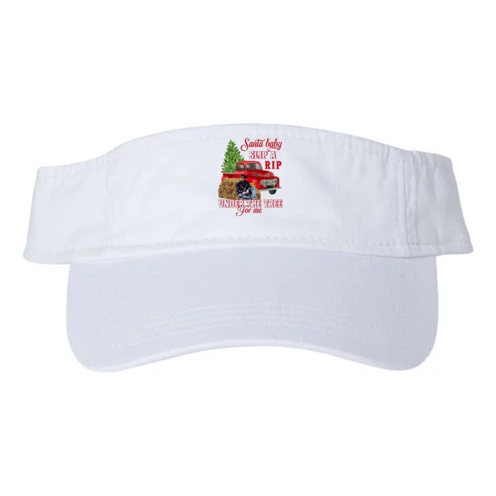 Santa Slip A Rip Under The Tree For Me Christmas Red Truck Valucap Bio-Washed Visor