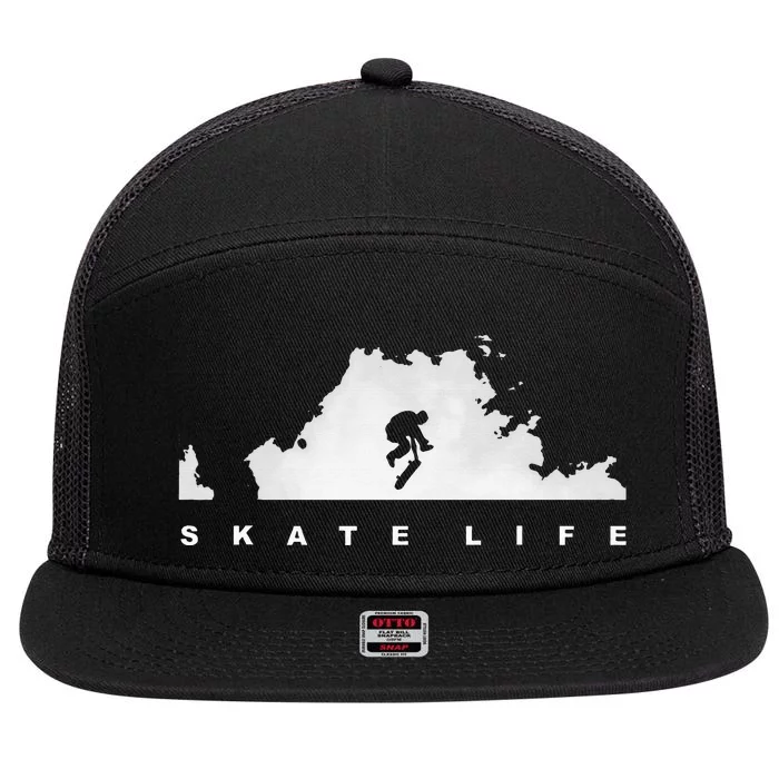 Skateboarding Skateboard Apparel Skateboarder Skateboard 7 Panel Mesh Trucker Snapback Hat