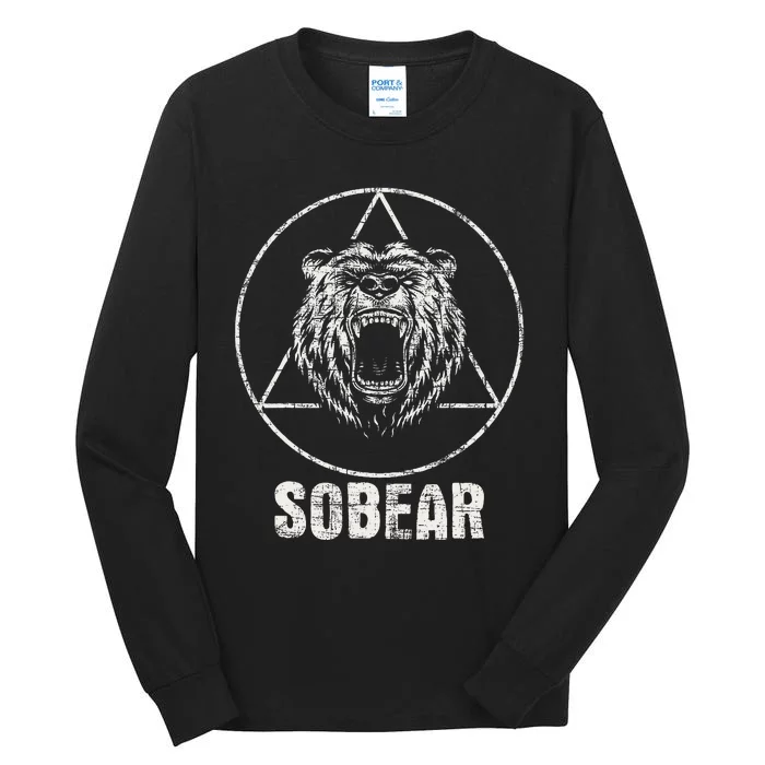 Sobear Sobriety Anniversary Sober Aa Na Recovery Tall Long Sleeve T-Shirt