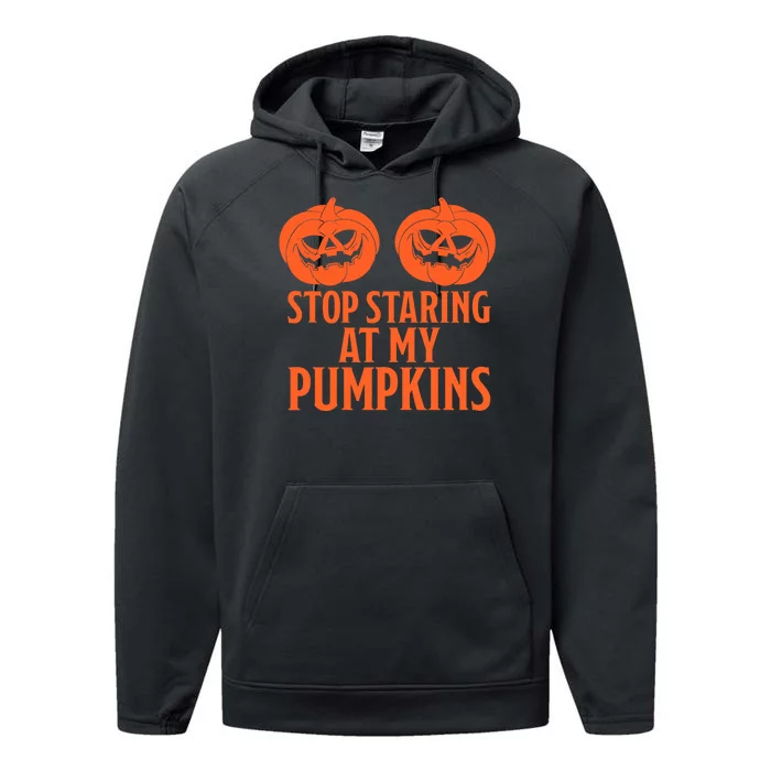 Stop Staring At My Pumpkins Halloween 2024 Performance Fleece Hoodie