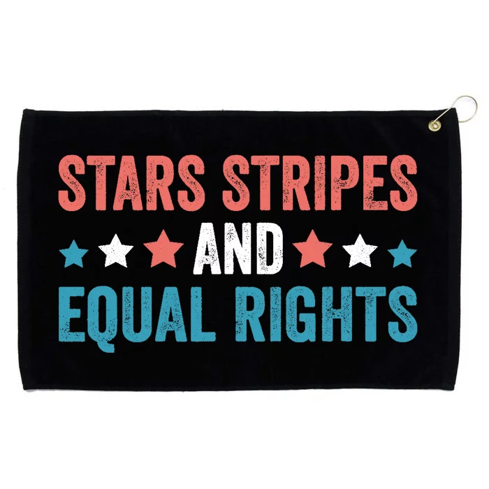 Stars Stripes And Equal Rights 4th Of July Grommeted Golf Towel