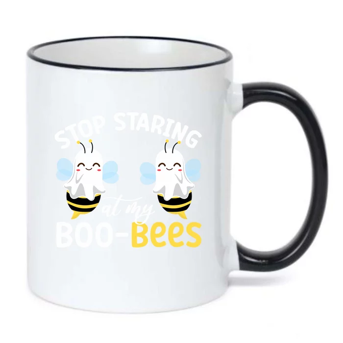 Stop Staring At My BooBees Halloween Boo Bees Funny Funny Gift Black Color Changing Mug