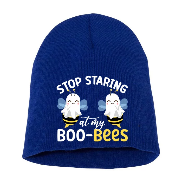 Stop Staring At My BooBees Halloween Boo Bees Funny Funny Gift Short Acrylic Beanie