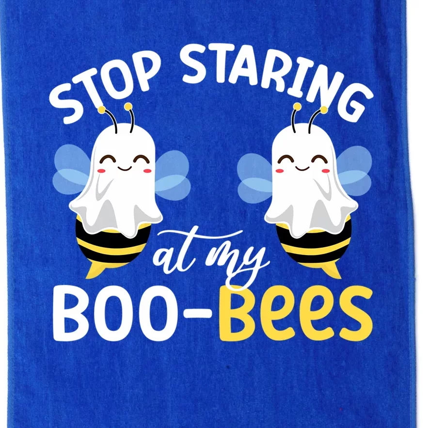 Stop Staring At My BooBees Halloween Boo Bees Funny Funny Gift Platinum Collection Golf Towel