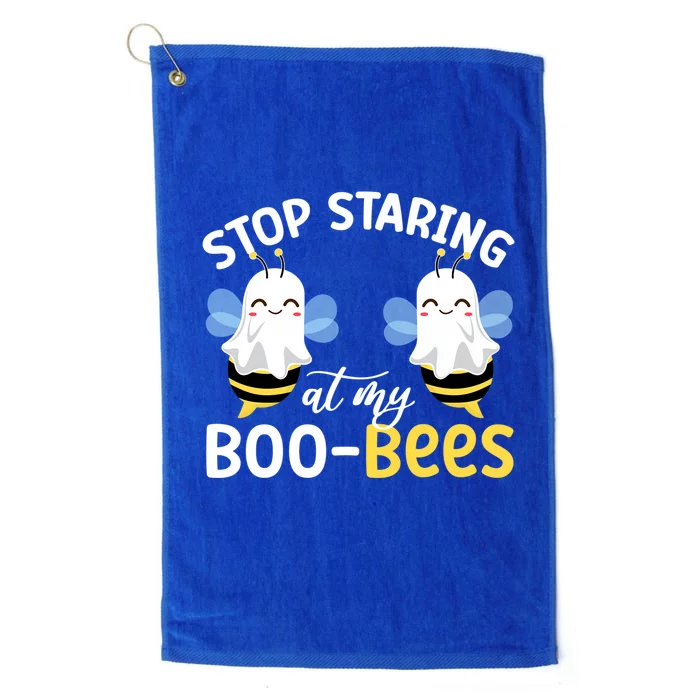 Stop Staring At My BooBees Halloween Boo Bees Funny Funny Gift Platinum Collection Golf Towel