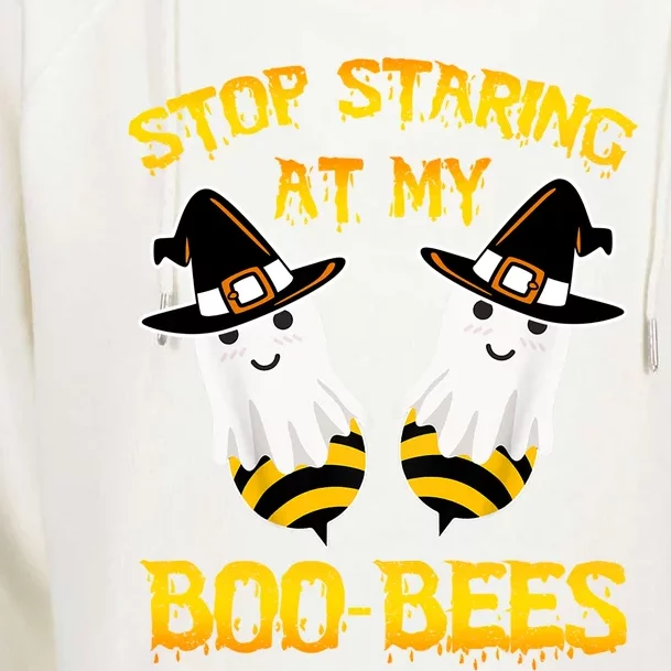 Stop Staring At My Boo Bees Funny Halloween Costumes Funny Gift Womens Funnel Neck Pullover Hood