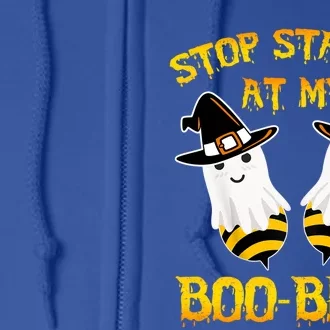 Stop Staring At My Boo Bees Funny Halloween Costumes Funny Gift Full Zip Hoodie