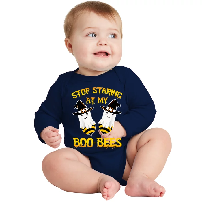 Stop Staring At My Boo Bees Funny Halloween Costumes Funny Gift Baby Long Sleeve Bodysuit