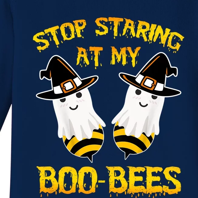 Stop Staring At My Boo Bees Funny Halloween Costumes Funny Gift Baby Long Sleeve Bodysuit