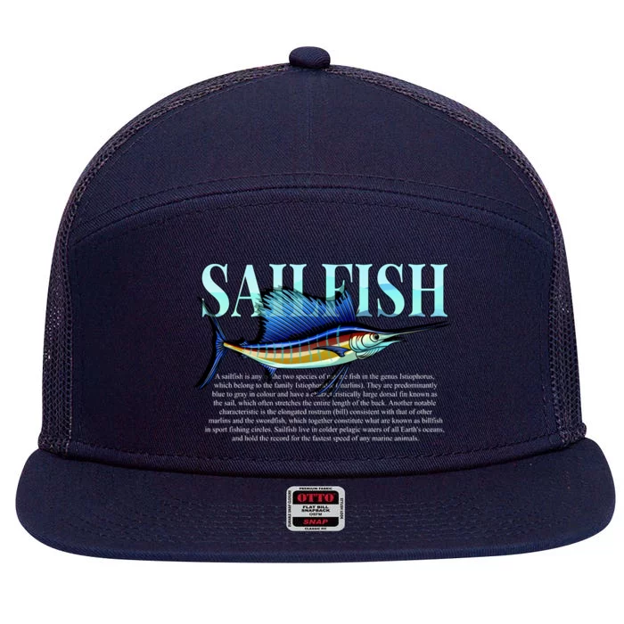 Sailfish 7 Panel Mesh Trucker Snapback Hat