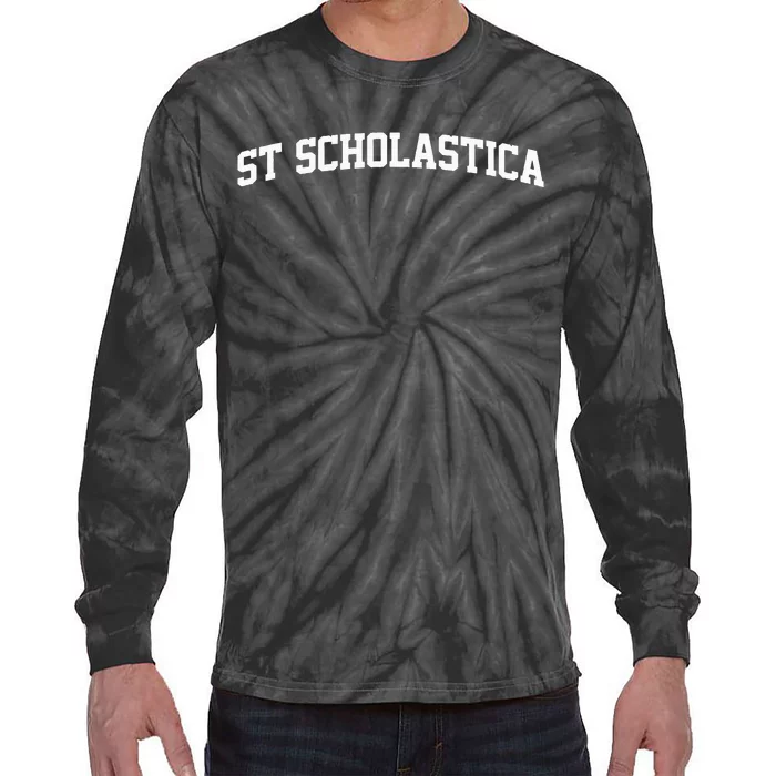 St Scholastica Arch Vintage College Athletic Sport Tie-Dye Long Sleeve Shirt