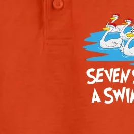 Seven Swans A Swimming 12 Days Gift Christmas Song Funny Gift Dry Zone Grid Performance Polo