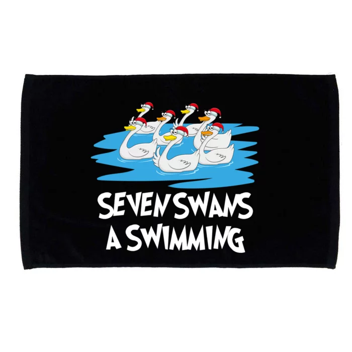 Seven Swans A Swimming 12 Days Gift Christmas Song Funny Gift Microfiber Hand Towel