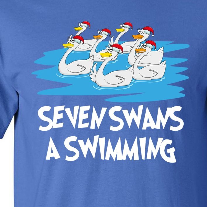 Seven Swans A Swimming 12 Days Gift Christmas Song Funny Gift Tall T-Shirt  | TeeShirtPalace