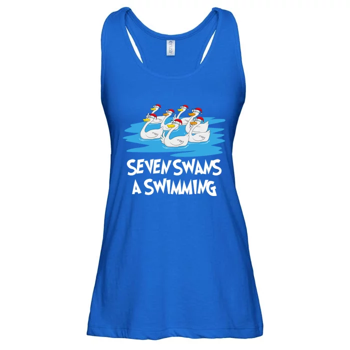 Seven Swans A Swimming 12 Days Gift Christmas Song Funny Gift Ladies Essential Flowy Tank