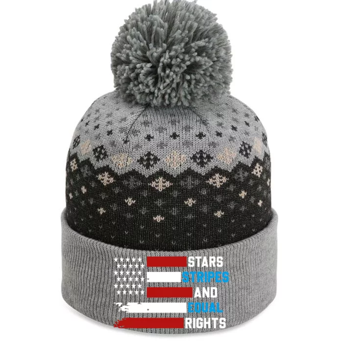 Stars Strips And Reproductive Equal Rights 4th Patriotic Gift The Baniff Cuffed Pom Beanie