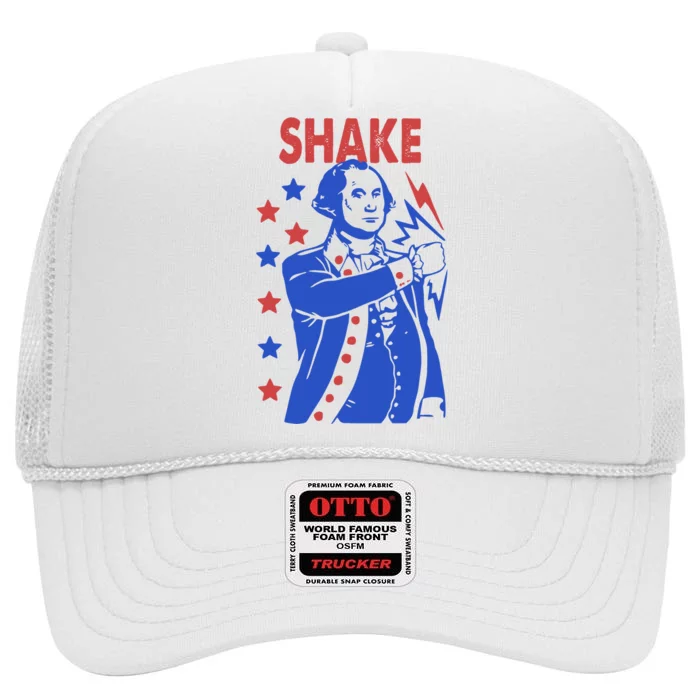 Shake Shake And Bake Couples Matching 4th Of July High Crown Mesh Trucker Hat