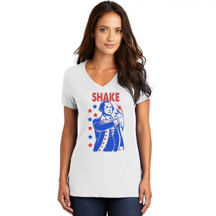 Shake Shake And Bake Couples Matching 4th Of July Women's V-Neck T-Shirt