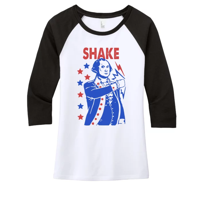 Shake Shake And Bake Couples Matching 4th Of July Women's Tri-Blend 3/4-Sleeve Raglan Shirt