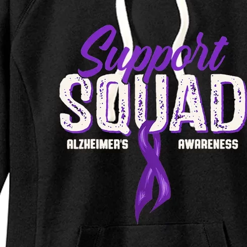 Support Squad Alzheimers Awareness Purple Ribbon Women's Fleece Hoodie