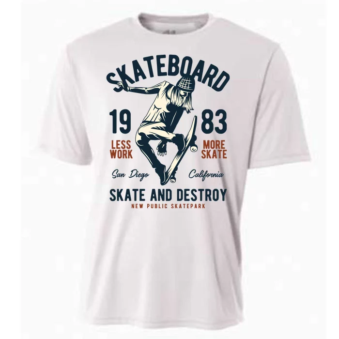 Skateboard Skate And Destroy Cooling Performance Crew T-Shirt