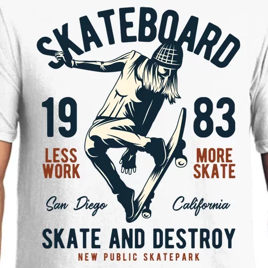 Skateboard Skate And Destroy Pajama Set