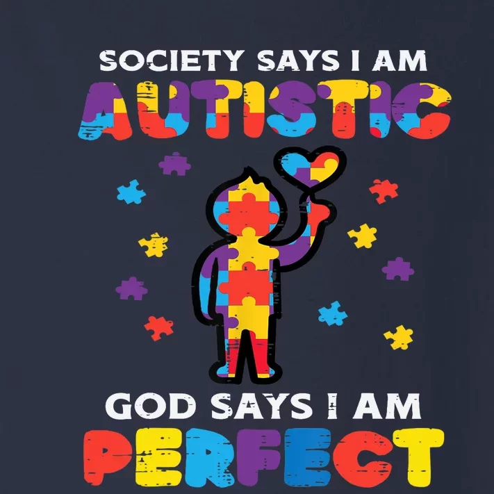 Society Says Autistic God Perfect Autism Awareness Boy Toddler Long Sleeve Shirt