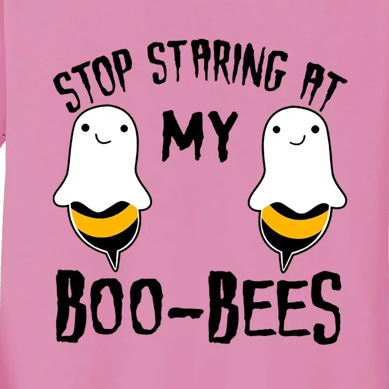 Stop Staring At My Boo Bees Funny Boo Bees Halloween Funny Gift Kids Long Sleeve Shirt