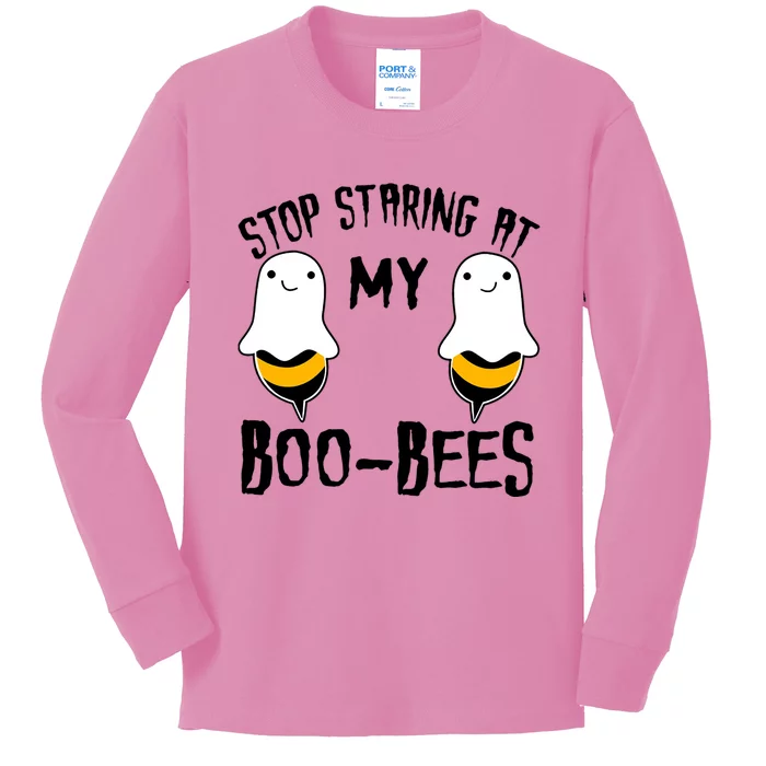 Stop Staring At My Boo Bees Funny Boo Bees Halloween Funny Gift Kids Long Sleeve Shirt