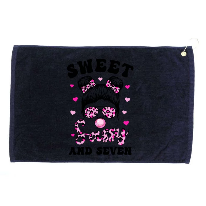 Sweet Sassy And Seven Messy Bun Leopard Sunglasses Grommeted Golf Towel