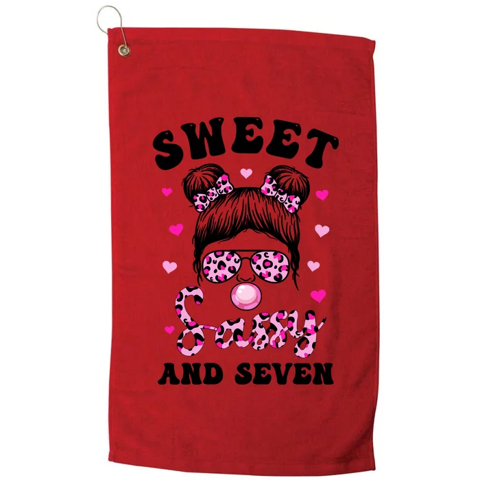 Sweet Sassy And Seven Messy Bun Leopard Sunglasses Platinum Collection Golf Towel