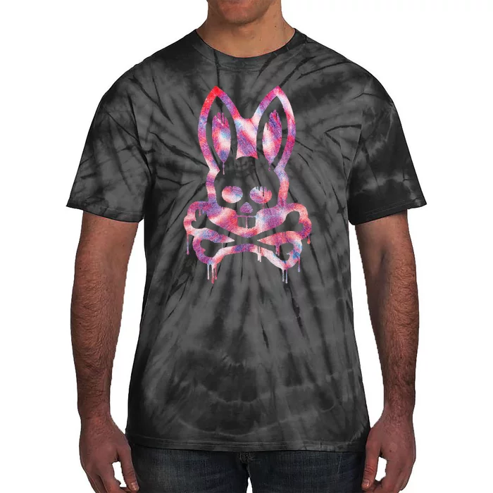 Scary Skull And Crossbones Bad Rabbit Horror Bunny Halloween Tie-Dye T-Shirt