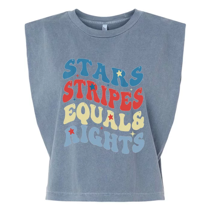 Stars Stripes And Equal Rights 4th Of July Womens Rights Garment-Dyed Women's Muscle Tee