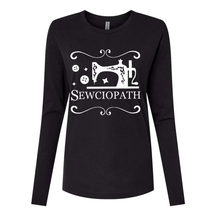 Sewciopath Sewing Accessories Sewer Quilter Quote Seamstress Womens Cotton Relaxed Long Sleeve T-Shirt