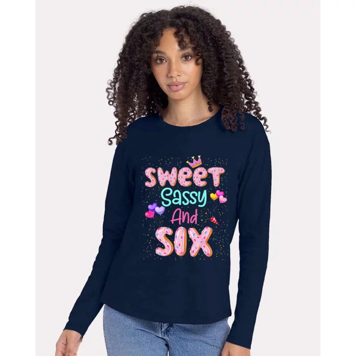 Sweet Sassy And Six Birthday For Girl 6 Year Old Womens Cotton Relaxed Long Sleeve T-Shirt