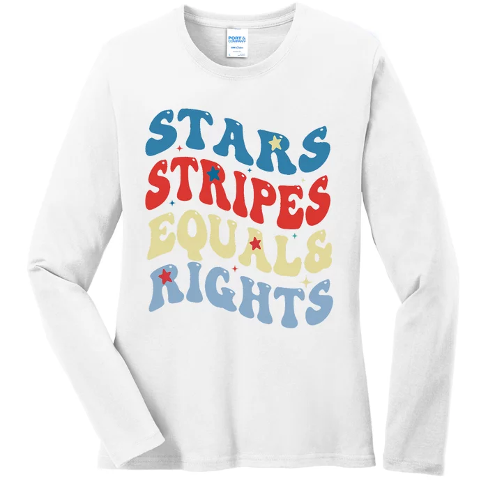 Stars Stripes And Equal Rights 4th Of July 's Rights Ladies Long Sleeve Shirt