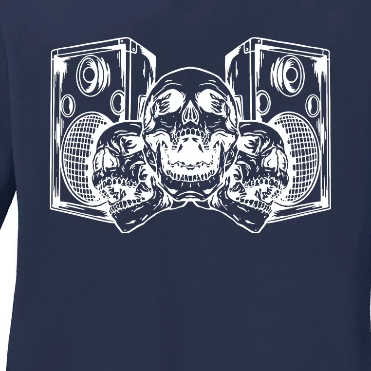 Skull Speakers Audio Gothic Regular Ladies Long Sleeve Shirt