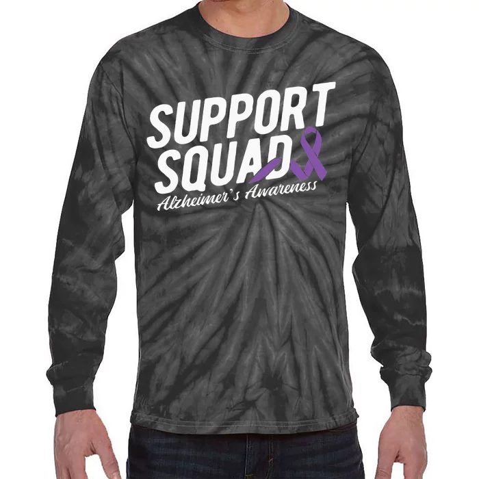 Support Squad Alzheimers Awareness Tie-Dye Long Sleeve Shirt