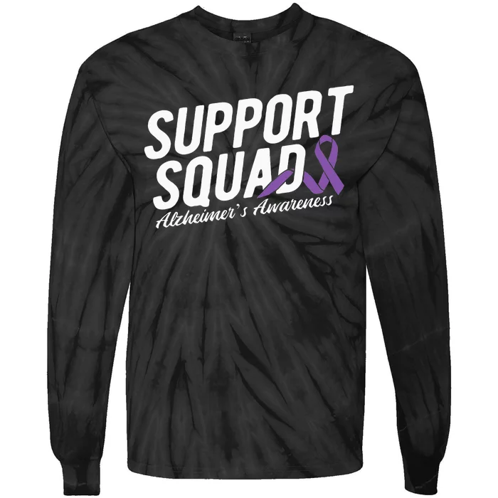 Support Squad Alzheimers Awareness Tie-Dye Long Sleeve Shirt