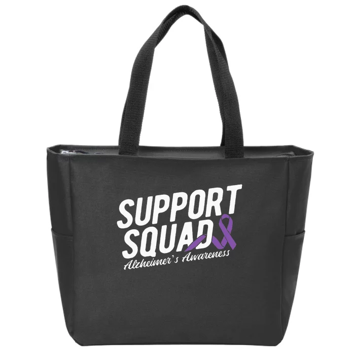 Support Squad Alzheimers Awareness Zip Tote Bag