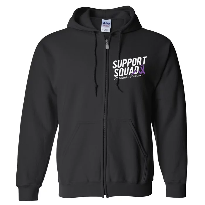 Support Squad Alzheimers Awareness Full Zip Hoodie