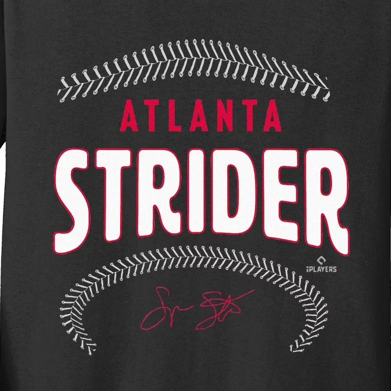 Spencer Strider Atlanta Name & Number Kids Long Sleeve Shirt