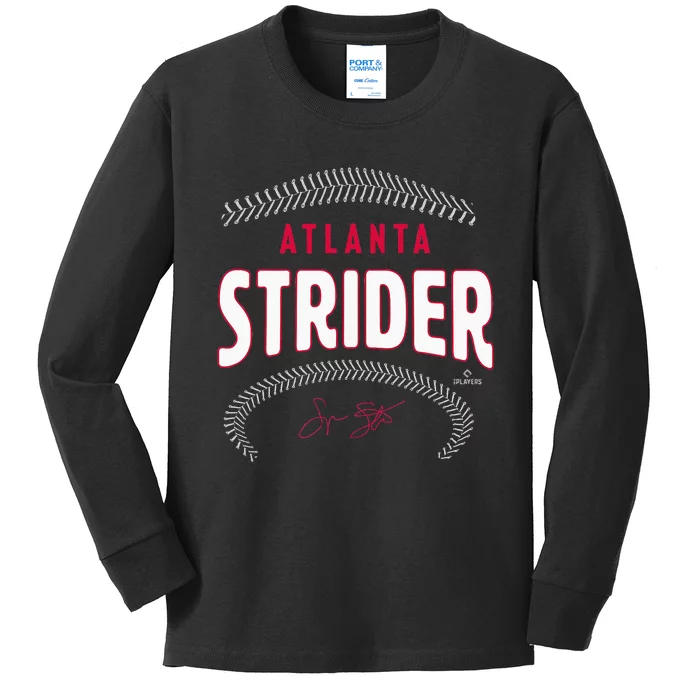 Spencer Strider Atlanta Name & Number Kids Long Sleeve Shirt