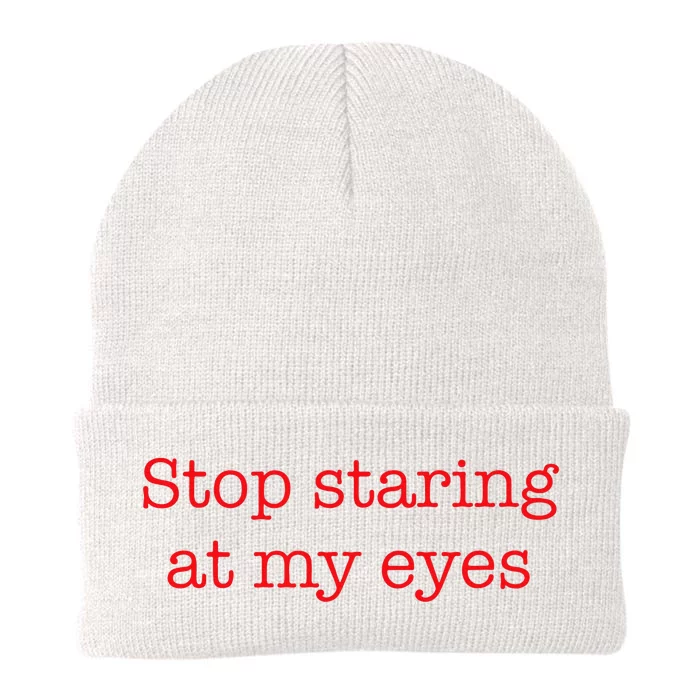 Stop Staring At My Eyes Red Knit Cap Winter Beanie