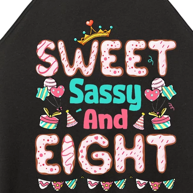 Sweet Sassy And Eight Birthday 8 Year Old Women’s Perfect Tri Rocker Tank