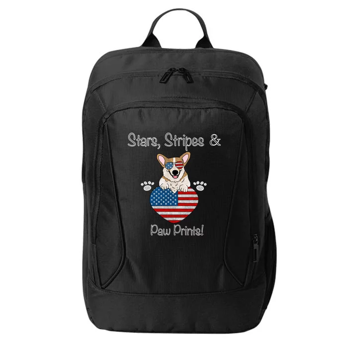 Stars Stripes And Paw Printspembroke Welsh Corgi Indian Creek Funny Gift City Backpack