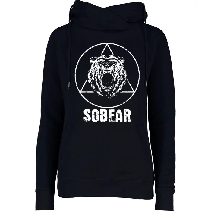 Sobear Sobriety Anniversary Sober Aa Na Recovery Womens Funnel Neck Pullover Hood