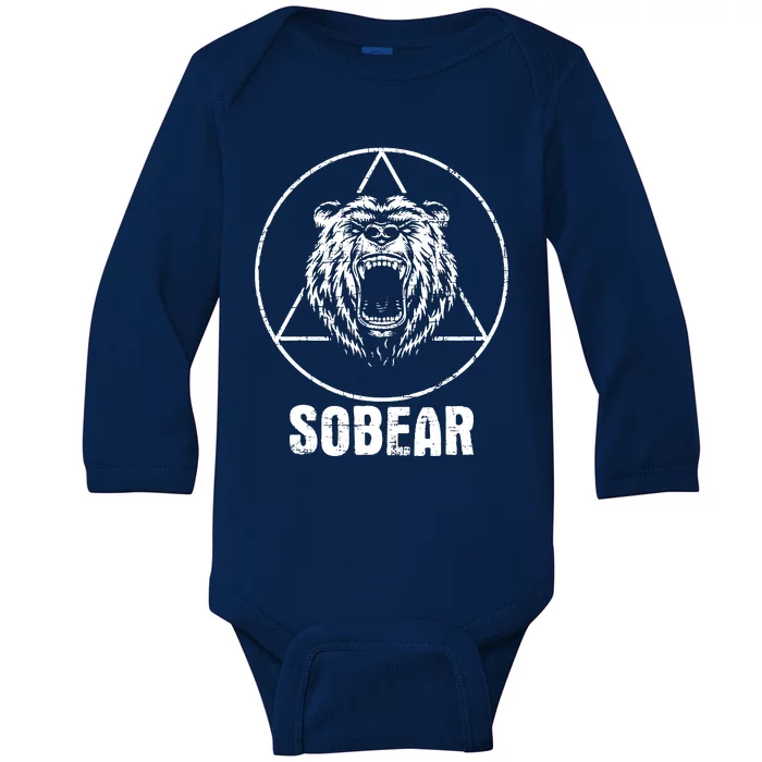 Sobear Sobriety Anniversary Sober Aa Na Recovery Baby Long Sleeve Bodysuit